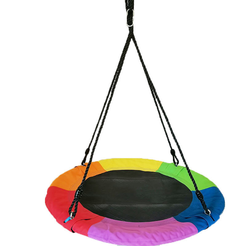 Saucer Tree Swing Large Rope Swing with Children Nest Swing Platform Bonus Carabiner for Hanging Rope Outdoor