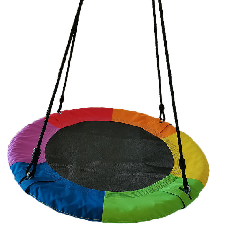 PACEARTH 40 inch (about 101.6 cm) flying saucer tree swing ,adjustable multi-rope colorful safe and durable children's swing sea