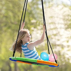 PACEARTH 40 inch (about 101.6 cm) flying saucer tree swing ,adjustable multi-rope colorful safe and durable children's swing sea