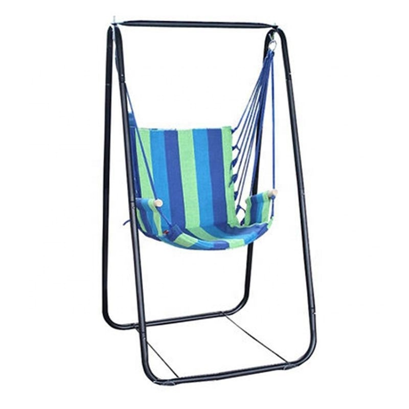 outdoor garden swing bed, rope hanging swing chair, outdoor round swing with stand and pillow