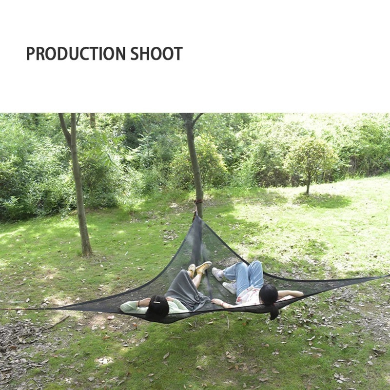 Triangle high-strength material hanging bed tent portable outdoor hammock ultra-light multi-person heavy camping hammock