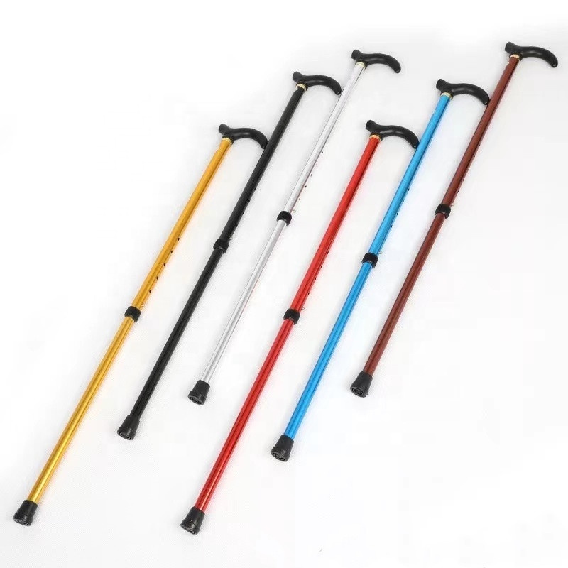 Factory wholesale Aluminum alloy two 6 - speed telescopic cane cheap walking stick climbing stick for old man