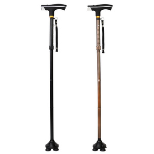 5-section folding Aluminum Adjustable  rotatable tip walking cane stick for elderly