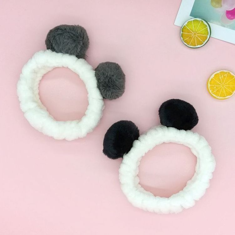 cartoon candy color flannel wide headband lady skincare hairband  cute hair bands  brim headband hair band spa panda headband