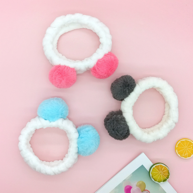 cartoon candy color flannel wide headband lady skincare hairband  cute hair bands  brim headband hair band spa panda headband