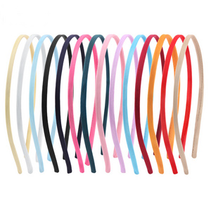 5mm ribbon satin covered metal headbands for DIY craft