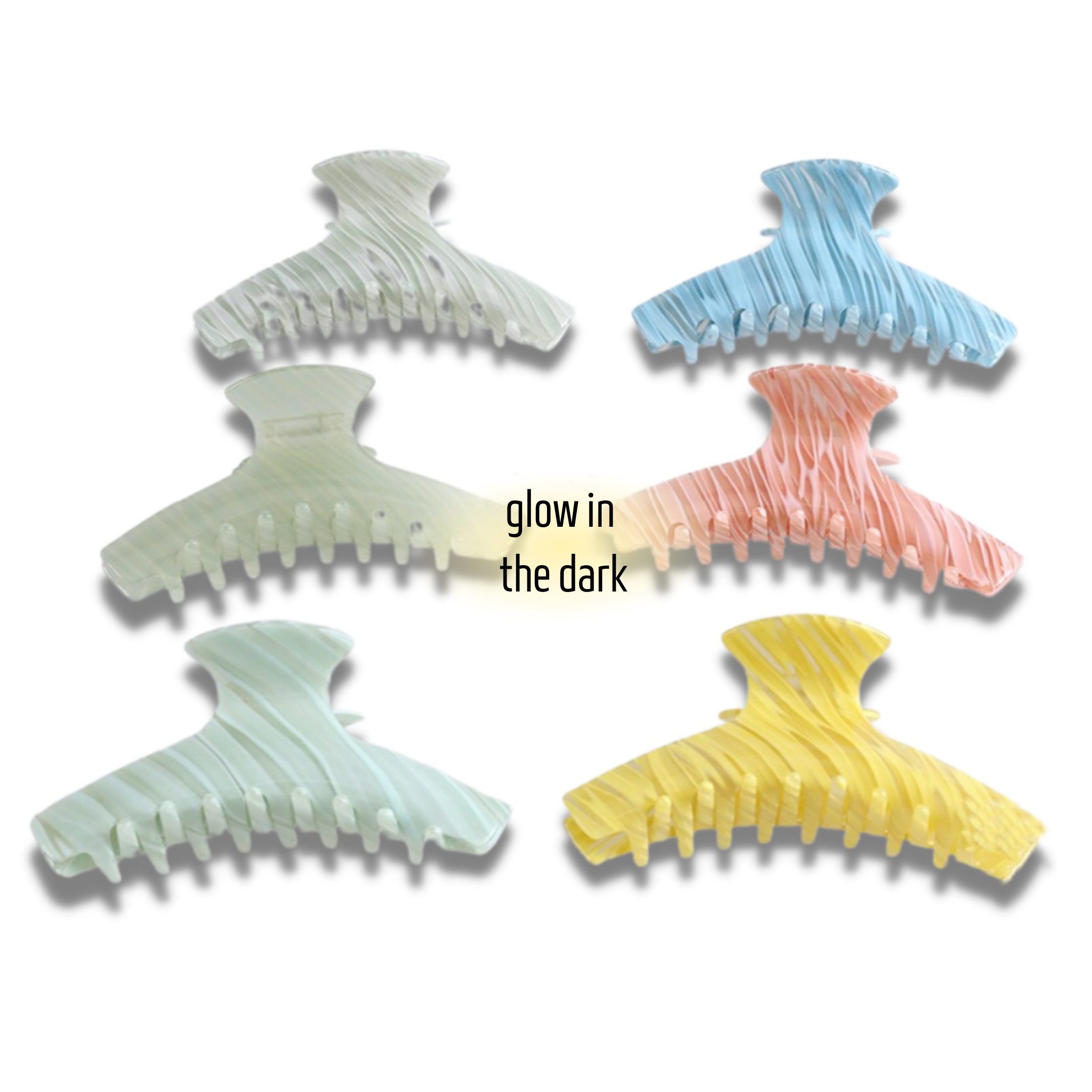 Glows In The Dark New Hair Claw Large Geometric  Gradient Colorful Acetate Hair Clip For Women Hair Accessories