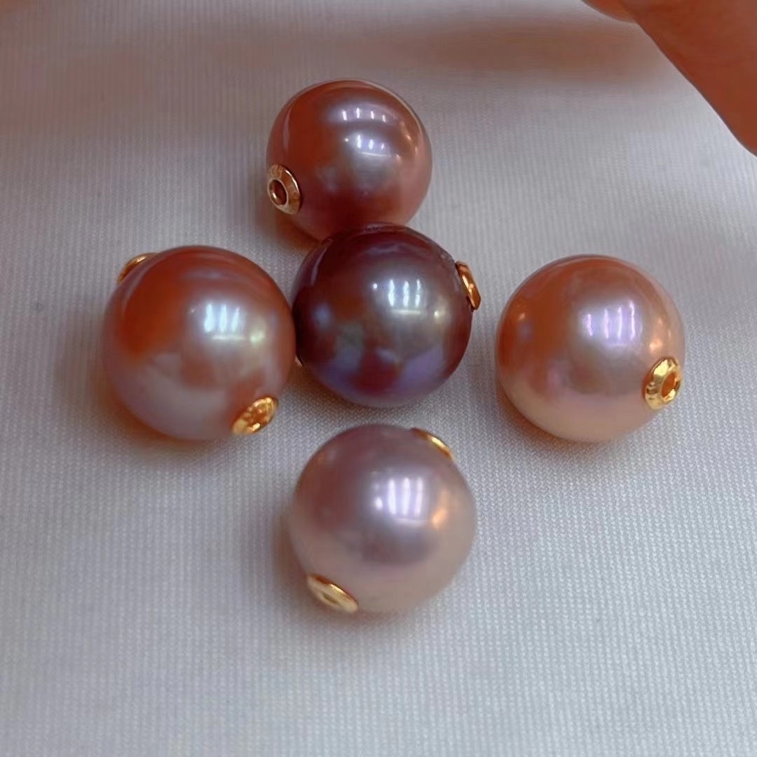 10-11mm Edison Pearl Pendant for Women Real Solid 18K AU750 gold Natural Pearl White / Purple / Pink Pearl Pendant