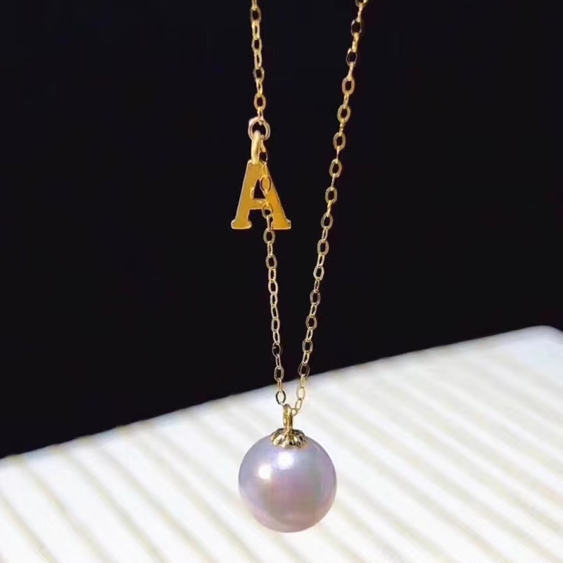 Pure 18K Gold Tiny Initial Necklace Fine Minimalist Jewelry Au750 Dainty Letter Necklace for Children Kids