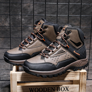 High-top Leather Hiking Shoes Men Outdoor High Quality Trekking Casual Sneakers Men Non-slip Sport Walking Boots 39-47