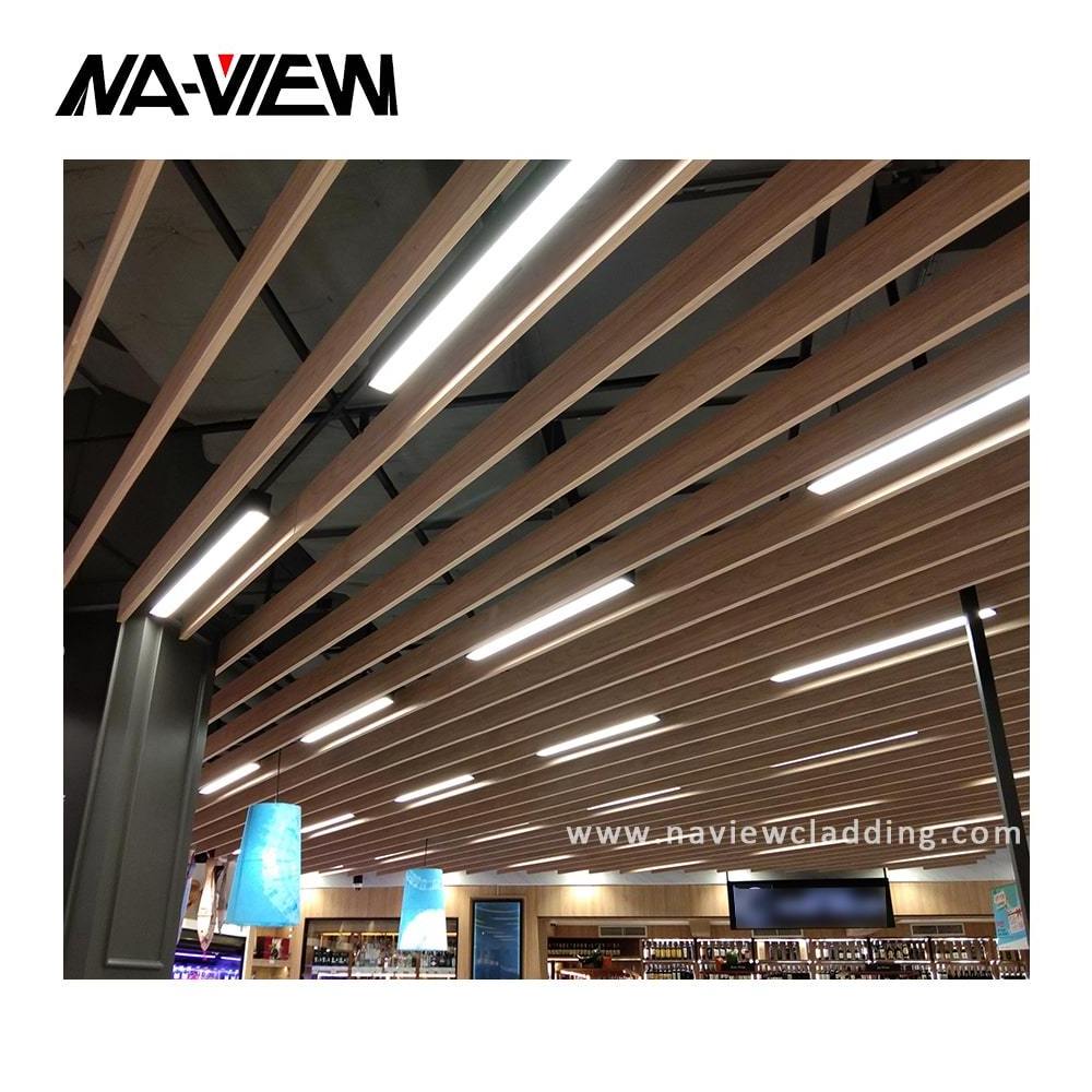 Wood Beadboard Wood Ceiling Planks Suspended White Customised Modern Aluminum Alloy Strip Metal Ceilings Waterproof Ceiling Rose