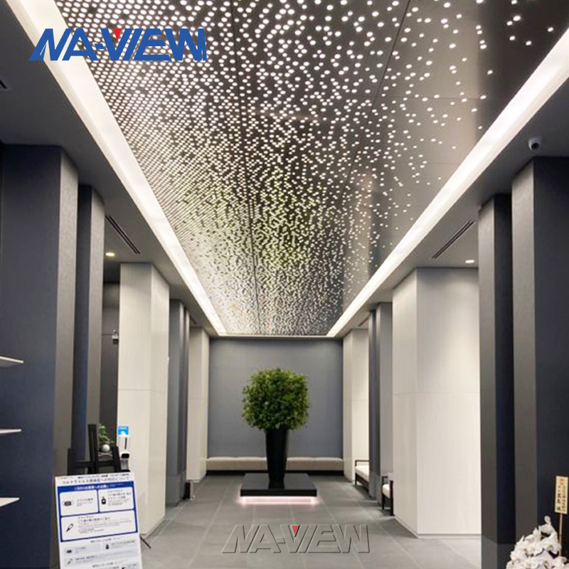 Artistic Metal perforated Ceiling Tiles Perforated for Indoor Soundproofing