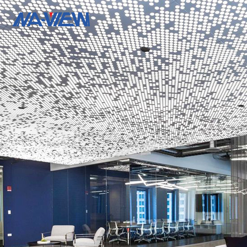 Artistic Metal perforated Ceiling Tiles Perforated for Indoor Soundproofing