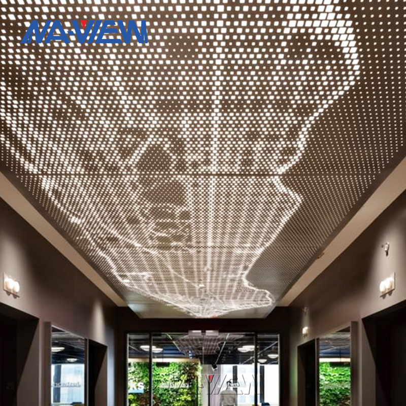 Artistic Metal perforated Ceiling Tiles Perforated for Indoor Soundproofing