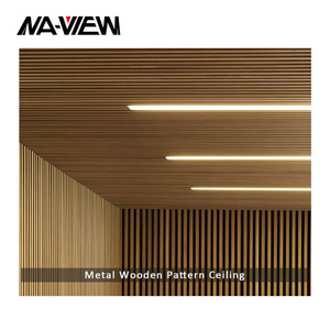 Wood Beadboard Wood Ceiling Planks Suspended White Customised Modern Aluminum Alloy Strip Metal Ceilings Waterproof Ceiling Rose