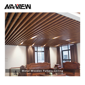 High Quality Linear Metal Aluminum Decorative Wood Grain Ceiling Beams