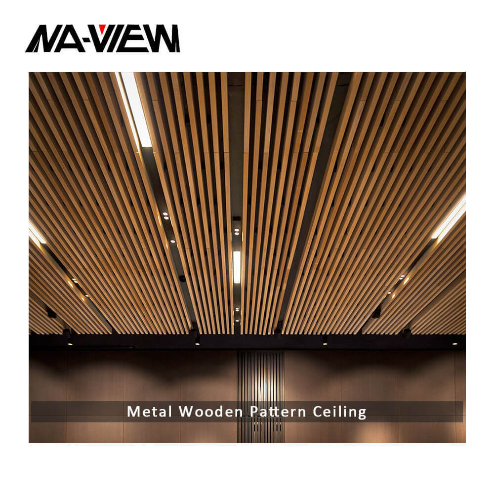 High Quality Linear Metal Aluminum Decorative Wood Grain Ceiling Beams