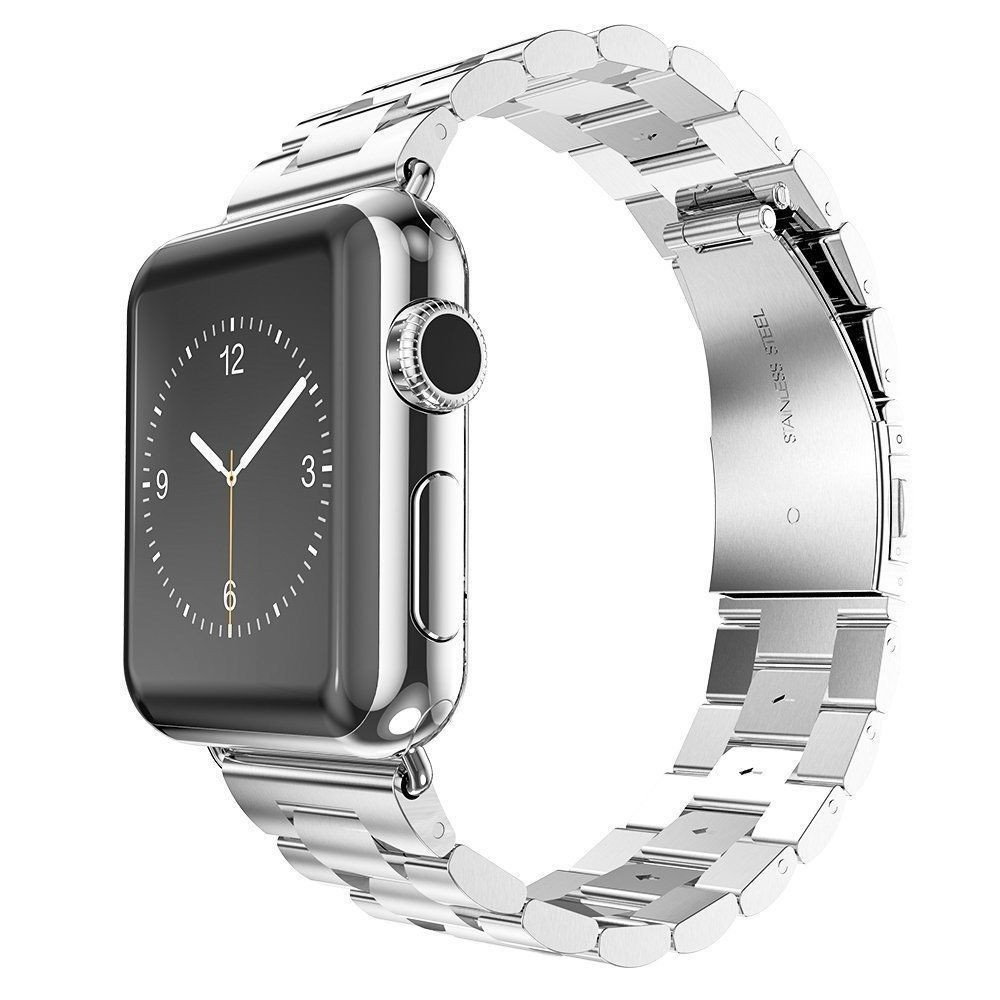 for Apple Watch Stainless Steel Band 41mm 49mm, Three Link Metal Wrist Bracelet Strap for iWatch 8/7/6/5/4/3/2/1 Smartwatch Band