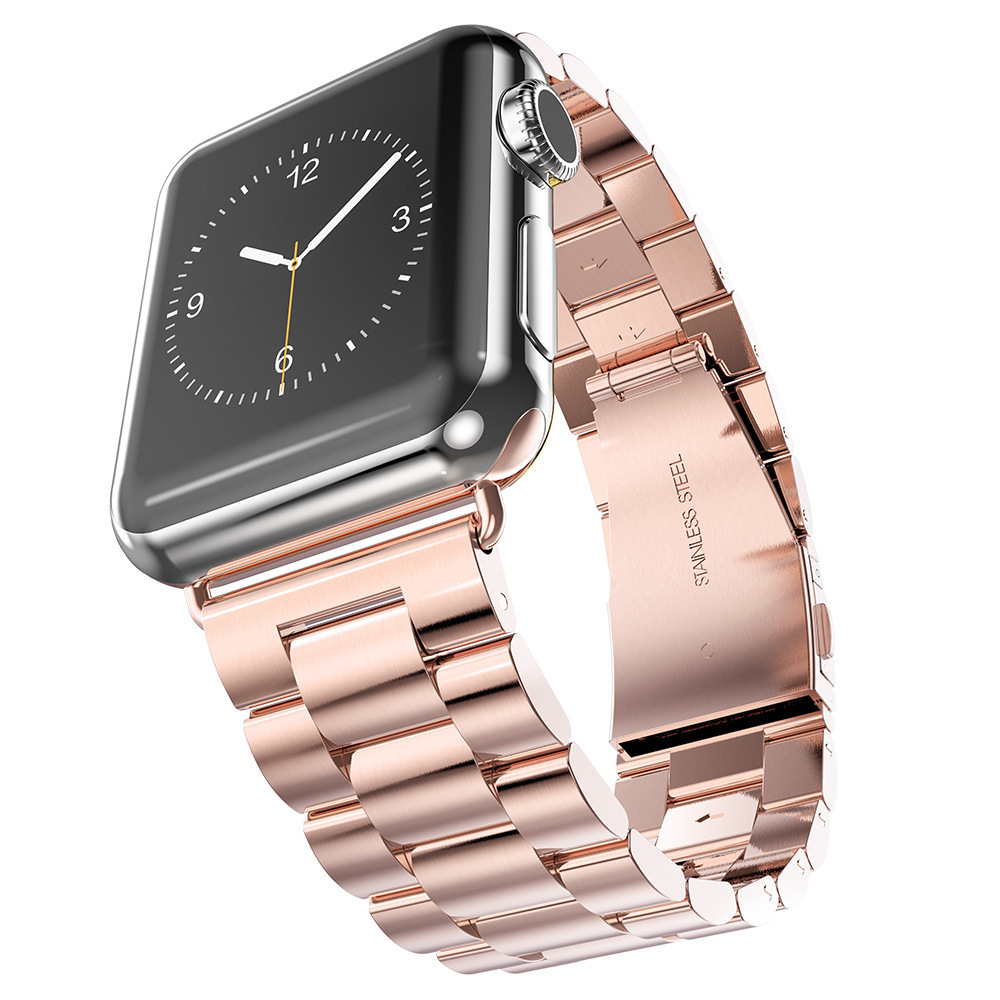 for Apple Watch Stainless Steel Band 41mm 49mm, Three Link Metal Wrist Bracelet Strap for iWatch 8/7/6/5/4/3/2/1 Smartwatch Band