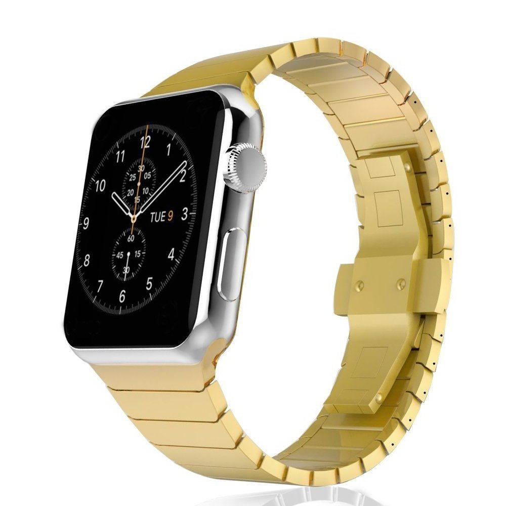 Stainless steel strap for apple watch band 38mm 49mm iwatch series8 series7 series6 series5/4/3 Butterfly Buckle strap