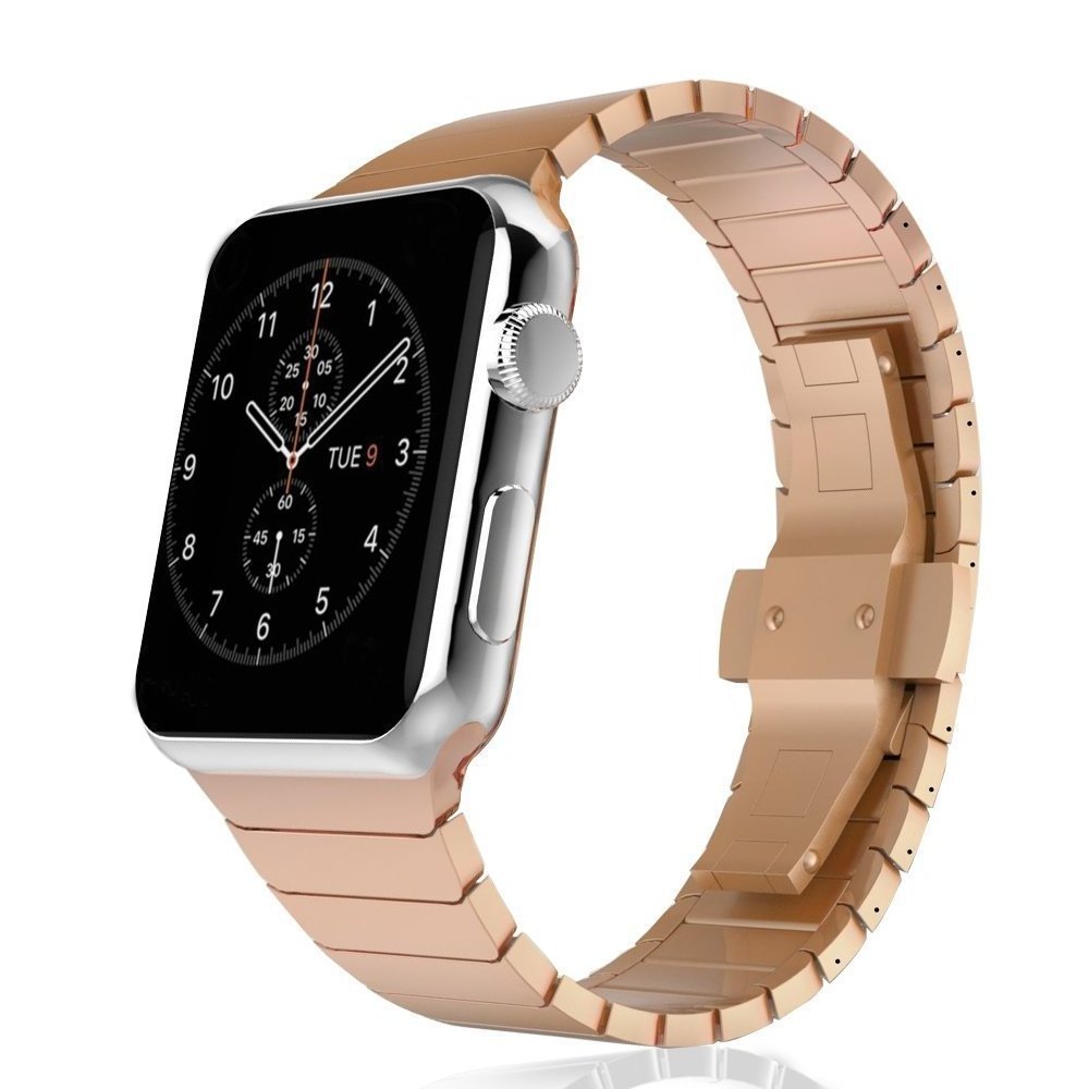 Stainless steel strap for apple watch band 38mm 49mm iwatch series8 series7 series6 series5/4/3 Butterfly Buckle strap