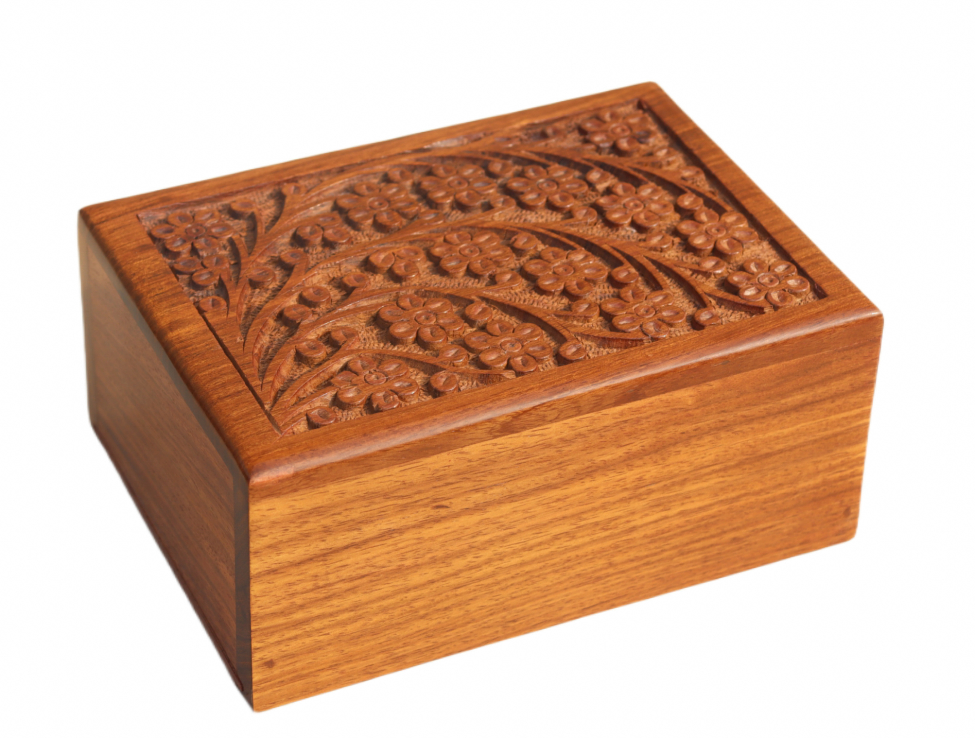 Factory price with high quality wooden border carved pet cremation urn wooden handmade  cremation urns for pet ash