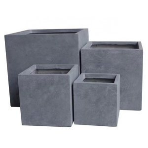 Hot Sale Large Square Fiberglass Flower Pots Garden Plant Box Outdoor Fiber clay Pots