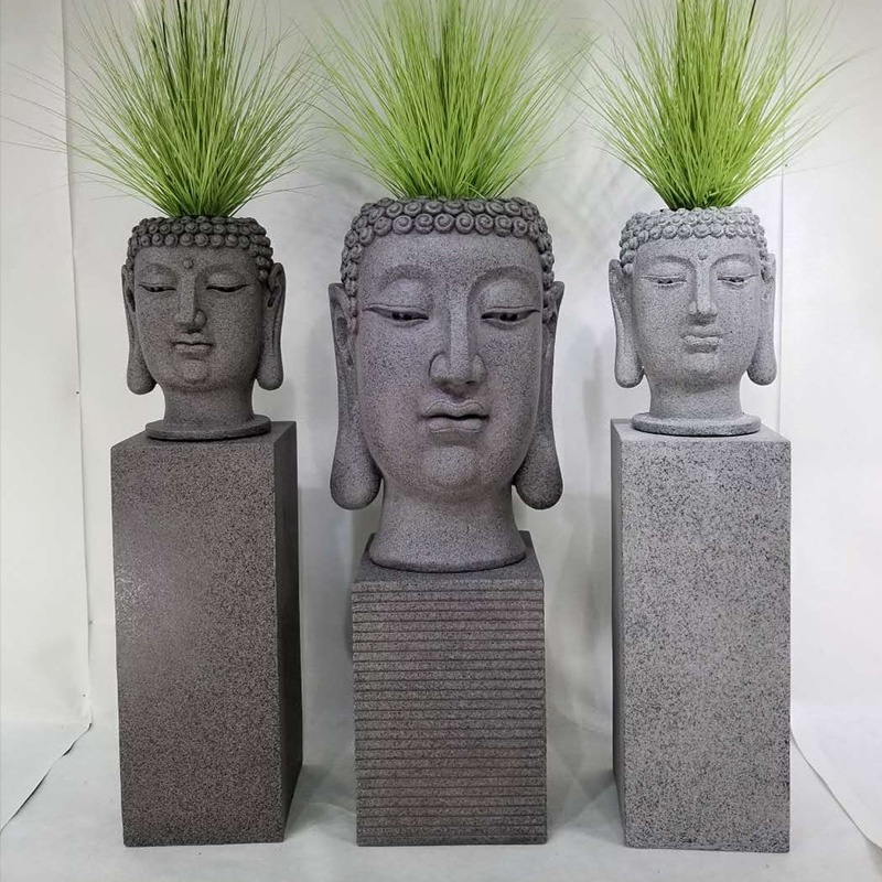 EExtra Large Buddha Head Sculpture Plant Pot Fiberglass Planter for Indoor Outdoor Decoration Carton Decorative Modern Support