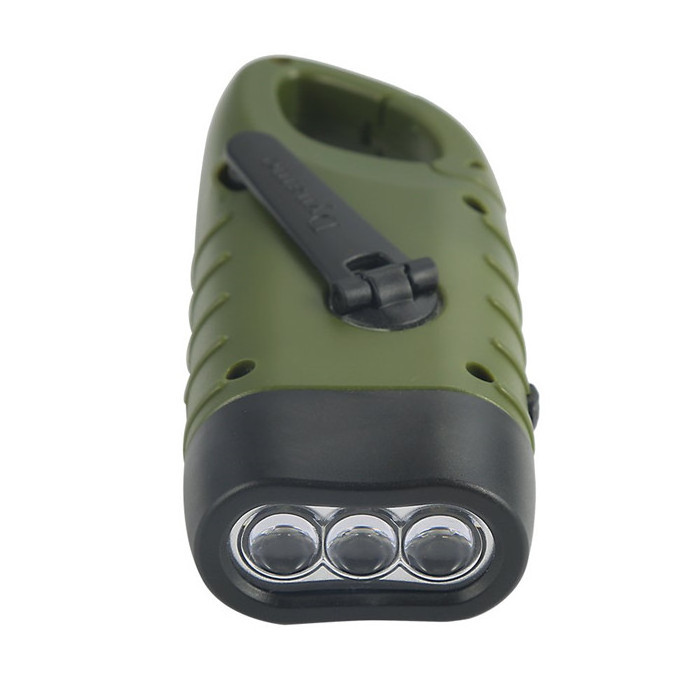 Outdoor emergency Hand Crank Mini Solar Power Rechargeable Led Flashlight for camping survival Dynamo torch