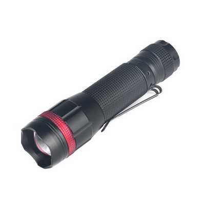 Tactical Mini LED Flashlight Torch AA Size battery powered LED pocket Zoomable torch flashlight with clip