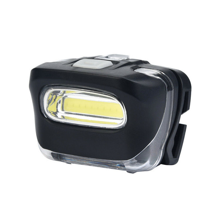 Plastic led head torch lamp Battery operated 180Lumen 3W Running COB Headlamp flashlight