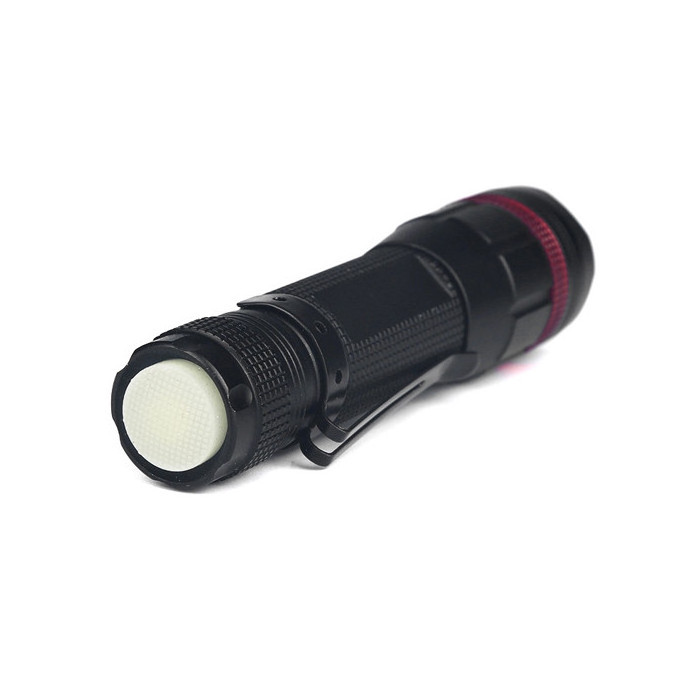 Tactical Mini LED Flashlight Torch AA Size battery powered LED pocket Zoomable torch flashlight with clip