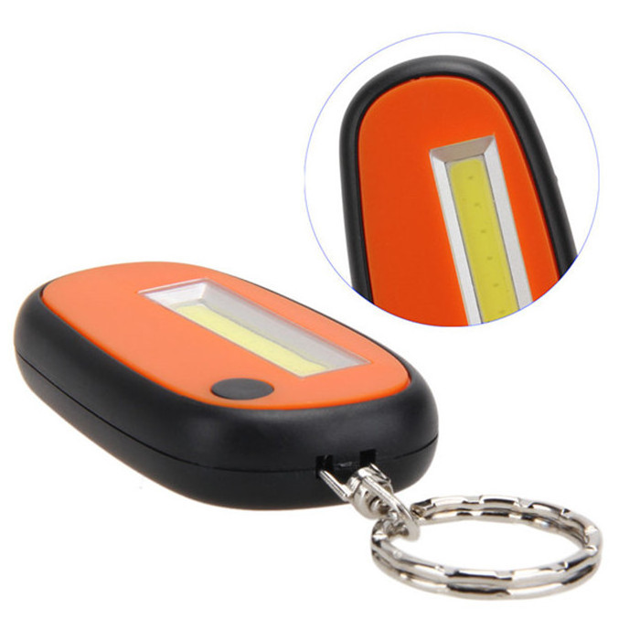 High quality Bright COB keychain light Mini pocket Flat LED flashlight for camping hiking