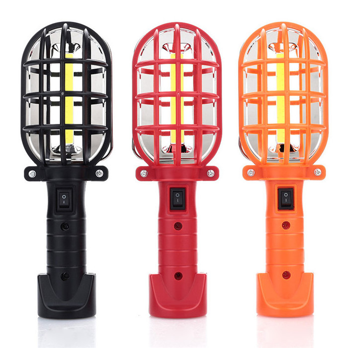 Battery Powered Portable 3W COB LED Work Light Magnetic LED Trouble Light Inspection Lamp with Hanging clip