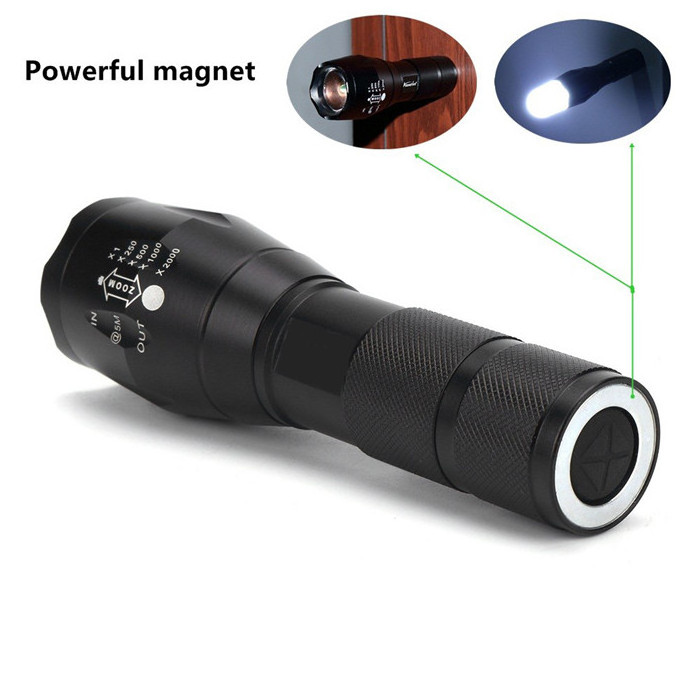 Portable 18650 Battery Handheld magnetic T6 LED Flashlight Waterproof Aluminium Zoomable Tactical LED Torch Light