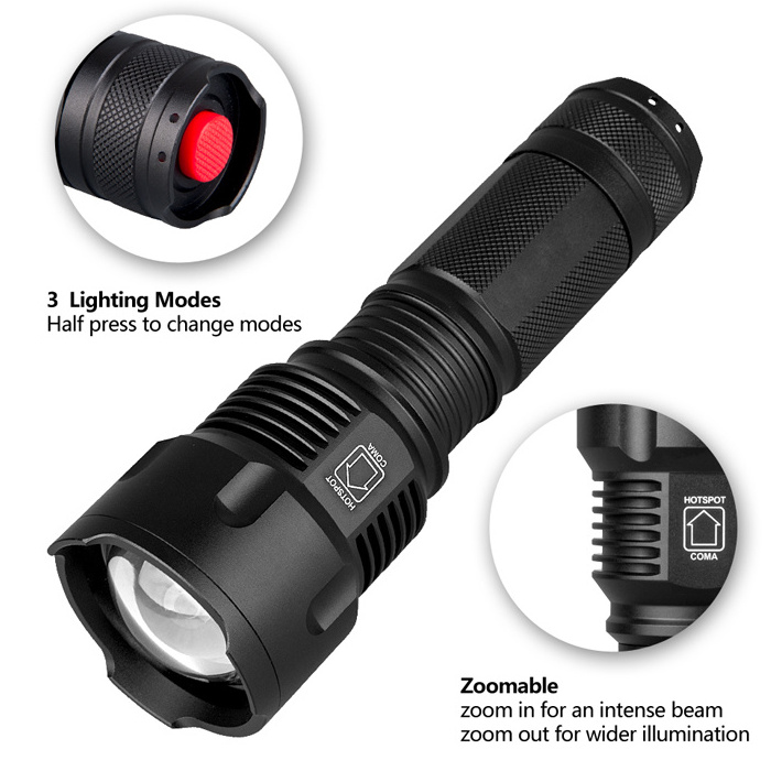 Most powerful Tactical XML T6 LED flashlight 26650 Rechargeable Self defence hunting led torch flashlight