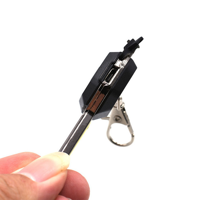 Outdoor portable Mini KeyChain light Micro USB Rechargeable COB Pocket key chain Flashlight