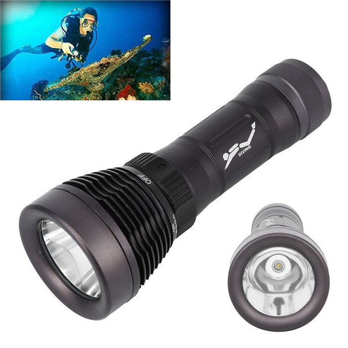 Aluminum powerful T6 LED Scuba Diving flashlight Waterproof IPX8 handheld Dive led torch flashlight