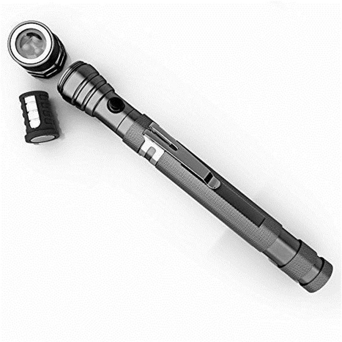 Portable pocket 3 LED Extendable Telescopic Torch flashlight With Telescopic magnetic pick up tool work lamp