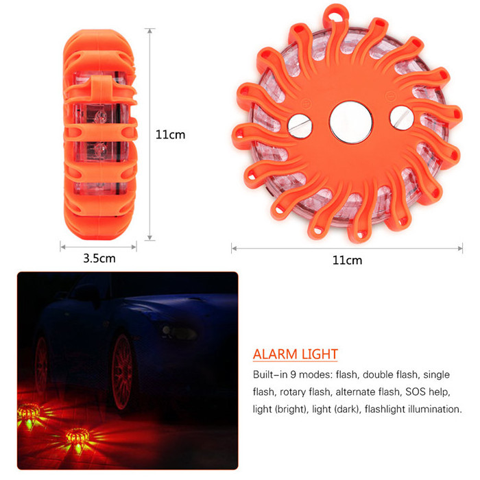 Emergency Disc Beacon LED Road Flares Rechargeable magnetic Roadside Safety Warning Light