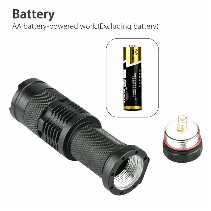 Mini Portable Zoomable 395nm UV LED Scorpion Flashlight Portable Ultraviolet Detecting Torch Light