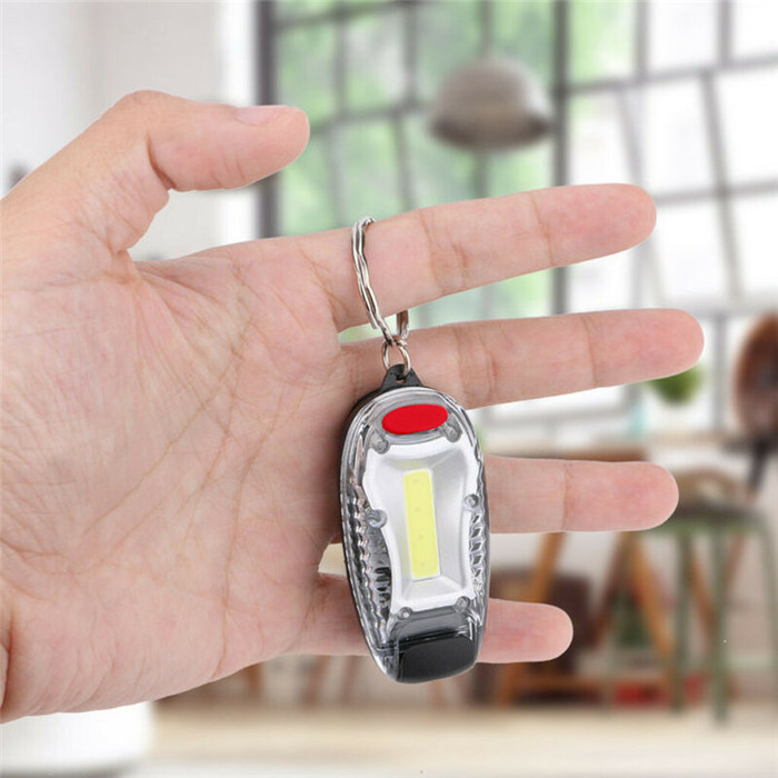 Mini Outdoor Sports Warning Lighting Clip COB Safety Light keychain Flashlight For night runner dog