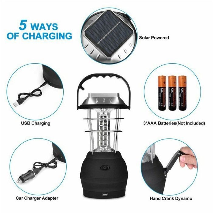 Outdoor Rechargeable 36LED /63 LED Solar camping Lantern Emergency Hand Crank Dynamo Camping Security Light