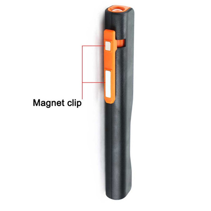 Portable 3W COB LED Handheld Torch flashlight Battery Powered Magnetic pocket Pen Clip Work Light