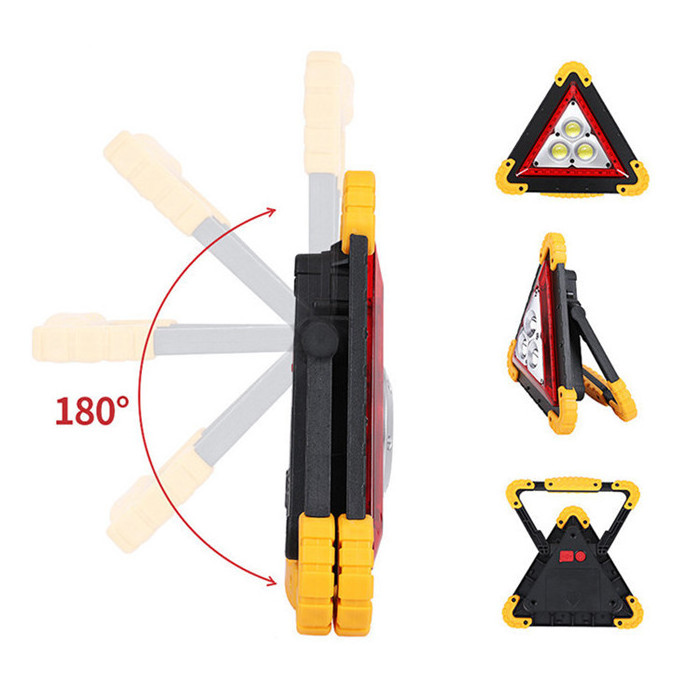 USB Rechargeable Flood COB Work Lamp Portable Flashing Emergency Warning Hazard Triangle work light for Vehicle Car Safety kit