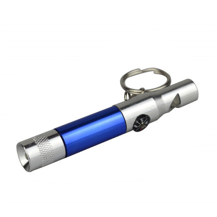 Portable 3 In 1 mini LED Keychain Flashlight Outdoor Best Survival keyring Whistle with compass