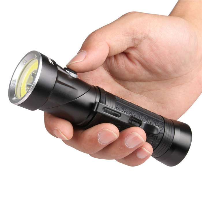 Portable 18650 LED Torch Light 90 Degree Rotation Adjustable Tactical LED Torch Flashlight with Strong Magnets for Work Scenes