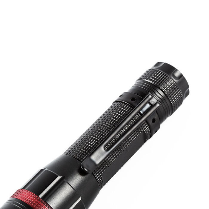 Tactical Mini LED Flashlight Torch AA Size battery powered LED pocket Zoomable torch flashlight with clip