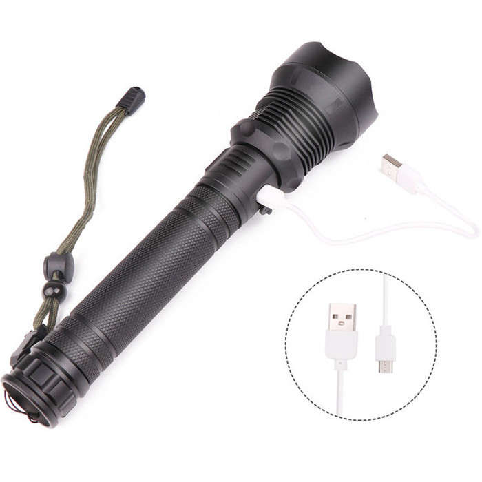 Ultra Brightest Handheld Led Torch Flashlight Zoomable Waterproof High Lumens USB Rechargeable powerful XHP70 LED Flashlight