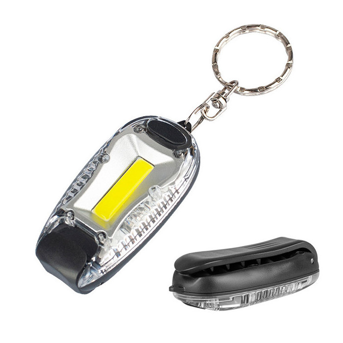 Mini Outdoor Sports Warning Lighting Clip COB Safety Light keychain Flashlight For night runner dog